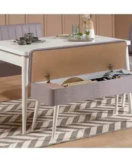 Jídelní set s rozkládacím stolem a židlemi (5 kusů) Vina 0701 - 4 - White, Grey