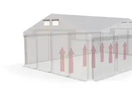 Skladový stan 5x10x2,5m střecha PVC 560g/m2 boky PVC 500g/m2 konstrukce ZIMA PLUS Šedá Zelená Šedá