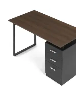 Kancelářský stůl 3218 OAK, černá a ořech