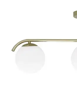 Stropní lampa AMADEO mosazná 3x40W E14 bílé stínidlo