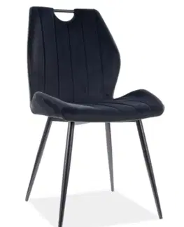 Signal Jídelní židle ARCO Velvet | černá Barva: Černá / Bluvel 19