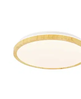 LED stropní svítidlo bílé + dřevěná lampa Gandava 24W 4000K