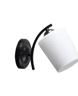 Nástěnná lampa Esnyr Lamp, chrom+černá, 1x40, stínidlo E27, bílá