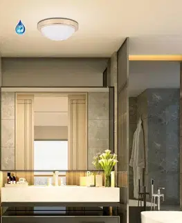 Skleněná stropní lampa zlatá IP44 stropní lampa 60W E27 Roda