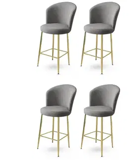 Bar Stool Set (4 Pieces) Alte - Grey, Gold