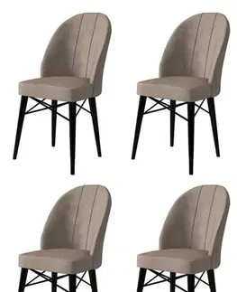 Sada židlí (4 kusy) Ritim - Cappuccino, Black