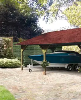 Dřevěný přístřešek / carport 431 x 778 cm Dekorhome
