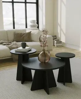 Sada konferenčních stolků Mushroom Black, 3 ks