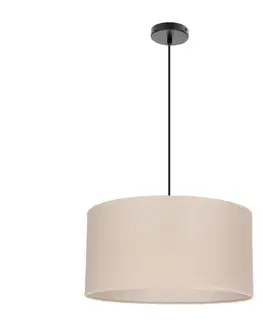 Závěsná lampa SHANTI černá 1x40W E27 béžové stínidlo