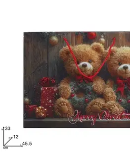 PROHOME - Taška vánoční medvídek 45,5x33x12cm různé motivy