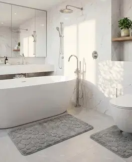 Kvalitex Koupelnová a WC předložka Kamínky šedá, 60 x 100 cm, 60 x 50 cm