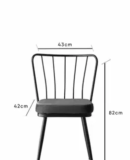 Sada jídelních židlí Yildiz Anthracite Black, 2 ks, 2 ks
