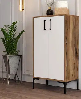 Botník Prag - Walnut, White