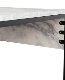 Psací stůl Twin Study Desk - Freesia Marble, Black