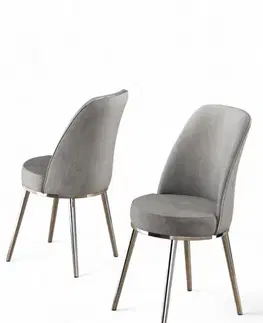 Sada židlí (2 kusy) Pefa - Grey, Chrome