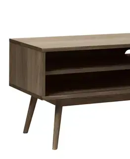 Estila TV stolek Aarhus, tmavý dub/ratan, 150 cm