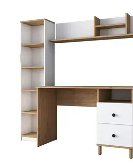 Pracovní stůl Hapem Walnut and White