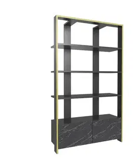Knihovna Elena - Black, Marble