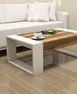 Konferenční stolek Venüs - Walnut, Cream