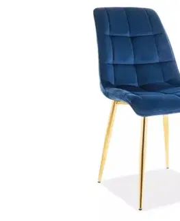 Signal Jídelní židle CHIC VELVET | zlaté nohy Barva: Granátová / Bluvel 86