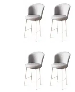 Bar Stool Set (4 Pieces) Uras - Grey, White