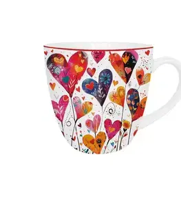 DUO - Hrnek 460ml COLORFUL HEARTS 1 v košíku