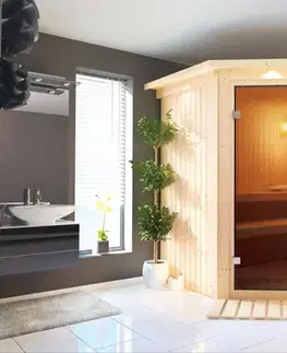Interiérová finská sauna 196 x 170 cm Dekorhome