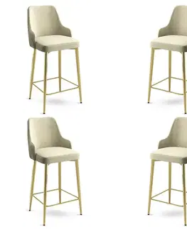 Bar Stool Set (4 Pieces) Enox - Cream, Gold
