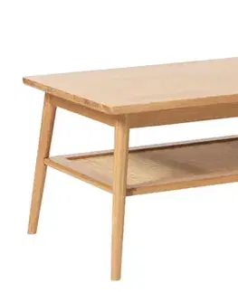 Estila Konferenční stolek Aarhus, světlý dub/ratan, 120 cm