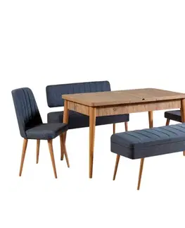 Jídelní set s rozkládacím stolem a židlemi (5 kusů) Vina 1048 - 4 - Atlantic, Dark Blue