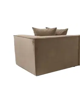 Rohová sedací souprava Sora (L1-O1-O1-1R-POUFFE ) - Brown