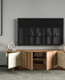 Televizní stolek Diana Travertine and Walnut