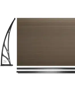 Aldotrade Dveřní stříška 150 x 100 cm nedělená Lagrada, hnědá