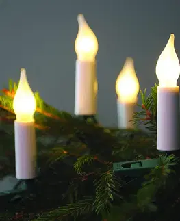 Světelný řetěz Plamen bílý, 16 LED žárovek Filament, prodloužení