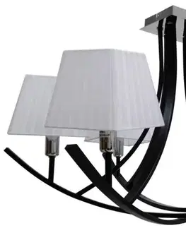Stropní lampa s černým / bílým stínidlem, lustr 6x40W Valencia