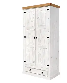 Skříň 2dveřová CORONA bílý vosk