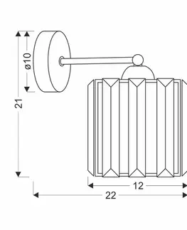 Nástěnná lampa Glassia Lamp černá 1X40 E27 černé stínidlo + čiré krystaly