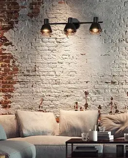 Nástěnná/stropní lampa s černým měděným stínidlem 3xE14 40W Neria