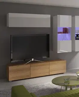 ArtGiB Komoda CALABRINI C-02 | bílá/bílý lesk