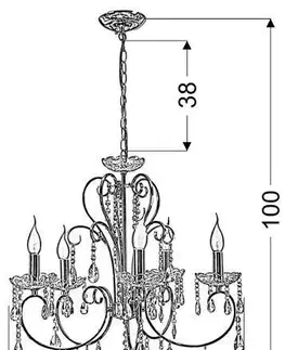 Závěsná lampa AURORA 5xE14 lustr Candellux