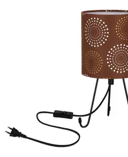 Stolní lampa Smally černá 1x40 E14 stínidlo Emili hnědá