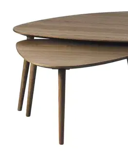 Estila Sada 2 konferenčních stolků Halia, tmavě hnědá, 100 cm