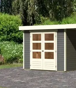 Dřevěný zahradní domek ASKOLA 3 s přístavkem 280 Lanitplast