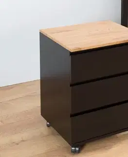 Estila Stylové pojízdné zásuvky Big Deal černá / dub
