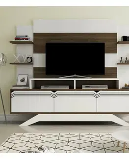 Televizní stěna Delpi Walnut and White