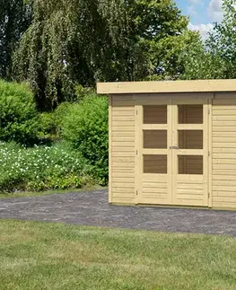 Dřevěný zahradní domek ASKOLA 3 s přístavkem 240 Lanitplast