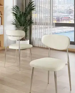 Sada židlí (4 kusy) Vina - Cream, Chrome