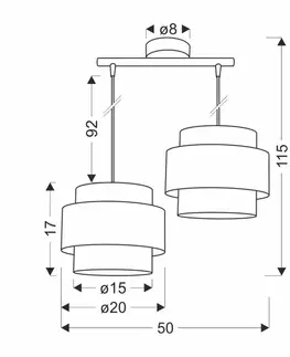 Závěsná lampa HARE 2xE27 Candellux