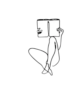Dekorativní kovový doplněk na zeď Book Reading - 494
