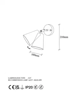 Nástěnná lampa Evander - 13190